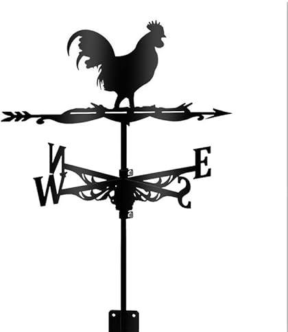 RuiJOTWAT Banderuola a Forma di Gallo, indicatore della direzione del Vento per la casa, per Decorazioni Esterne in Metallo per recinti da Giardino e capannoni