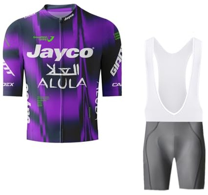SGCIKER 2025 Pro team maglia da ciclismo set for uomini, manica corta abbigliamento ciclismo bici pantaloncini con bretelle set gel pad (S)
