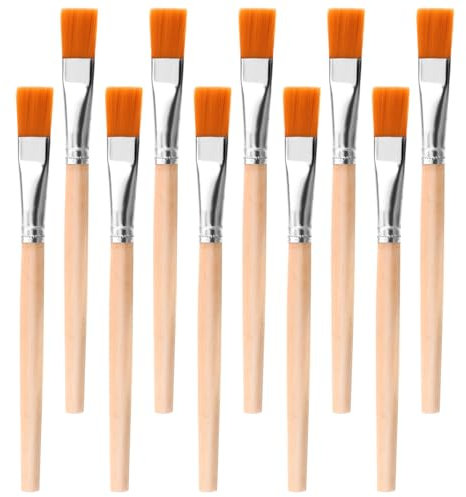 BOHUIZ 10 Stück Breite Flache Pinsel, Borstenpinsel Kleine Künstlerpinsel Pinsel Kinder für Anfänger, Künstler und Gemälde Liebhaber