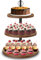 HENAYUK Etagere 3 Etagen aus Holz – Großer Cupcake Ständer Ø 30/25/20 cm, Tortenständer & Cake Stand für Muffins, Kuchen, Desserts, Hochzeit, Geburtstag,Party, Deko & Buffet 1 PACK