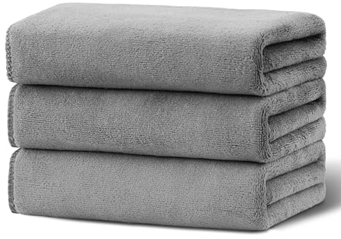 Wennala Lot de 3 Chiffons de SéChage en Microfibre pour Voiture, 60 X 40 Cm, 420 G/M², Ultra Doux, Non Pelucheux, Absorbants pour L'Entretien De La Voiture, de La Moto, du Bateau, des Meubles