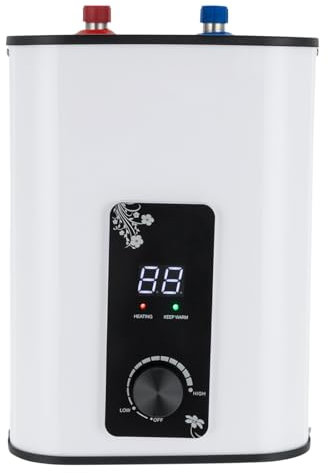 BRRIDE Warmwasserspeicher Warmwasserboiler 8L Untertisch Boiler 1500W Küchen-Wassererhitzer Druckfester Wasserboiler Untertischgerät 0-65℃ Einstellbarer Temperatur Einstellbar für Küche Bad