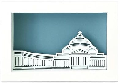 Cornice panoramica Napoli - Piazza del Plebiscito (formato 30 x 20 cm) - prodotto interamente realizzato a mano con la carta.