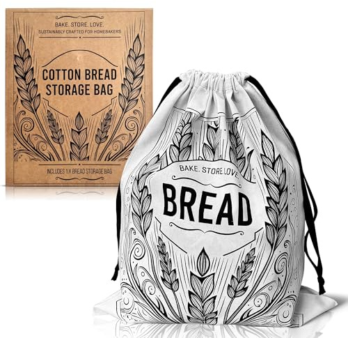 Northern Breadworks Large Organic 100% Cotton Bread Bag | No Plastic | Reusable Washable | 41x33 cm | Eco Bread Bags for Homemade Bread (One Bread Bag)