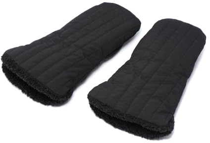 Calentador de manos con forro de felpa de color sólido, guantes cálidos para cochecitos, carrito, saco de mano