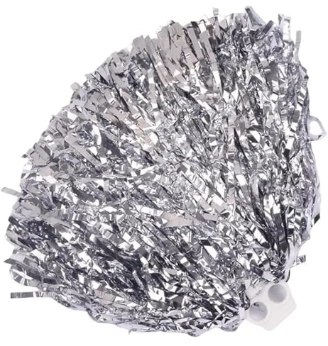 Pom Poms Cheerleading Glitter Cheerleading pompons fotboll basket match pompons Cheerleading hand blommor dans (silver)