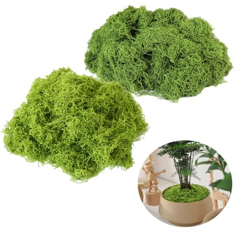 Lunyloer 200 g de musgo decorativo, musgo artificial para decorar, musgo artificial para manualidades, decoración de musgo artificial, planta artificial, musgo para manualidades, para pared, pesebre