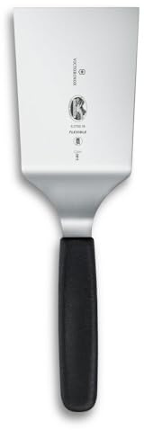 Victorinox Paletta per griglia in acciaio inox 12 cm, estremità quadrata, resistente al calore fino a 240 °C, impugnatura ergonomica, nero