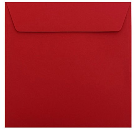 Paper24 25 quadratische Briefumschläge 155x155 mm, haftklebend, 120 g/qm, für Hochzeitskarten im Format 148x148 mm in der Farbe Weinrot