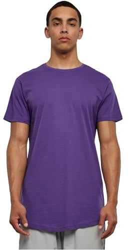 Urban Classics Men's Shaped Long T-Shirt, Purple (Ultraviolet), Large (Manufacturer Size: L)