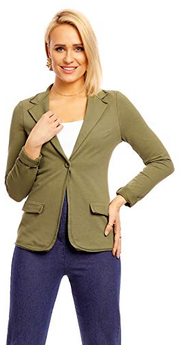 Mayaadi dam blazer uniform jacka militär elegant kostymjacka amiral ny knappslå kort knapp cardigan fritid kvinnor bolero vår 2088, OLIV, XL