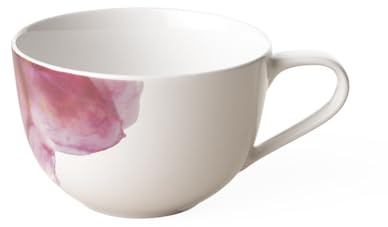 Villeroy & Boch - Rose Garden Breakfast Cup, 14.5 x 11 cm, Premium Porcelain, White/Pink