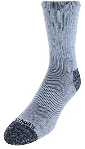 Dr. Scholl's Men's Crew Compression Work Socks (2 Pair Pack), Gray