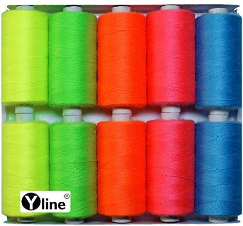 Set di fili da cucito in poliestere neon – colori per la macchina da cucire 10 sp. a. 500 m (0,24 €/100 m), 3196