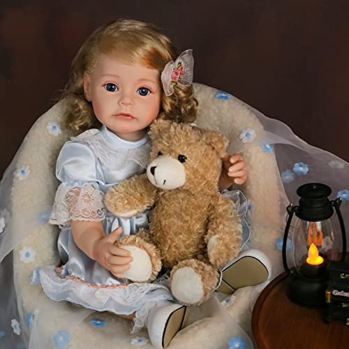CYOMI 20inch 50cm Reobrn Baby Puppen Vollsilikon Lebensechte Realistic Newborn Babypuppen Mit Haaren Mädchen