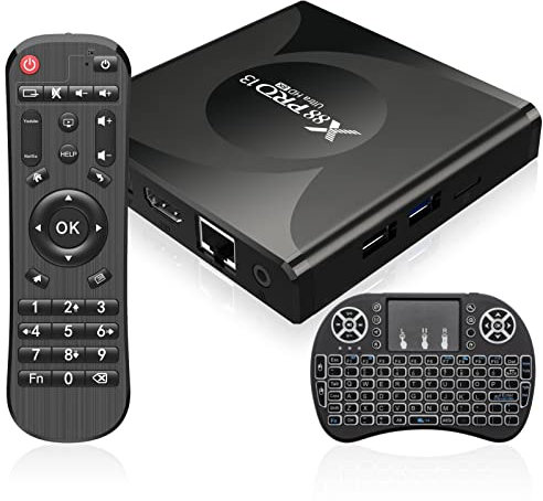 Android 13.0 TV Box, 4GB RAM 64GB ROM RK3528 Quad-Core 64bit Cortex-A53 chip 8K UHD Videos,2.4G/5G Dual WiFi Bluetooth 5.0,Smart TV Box mit Mini Tastatur