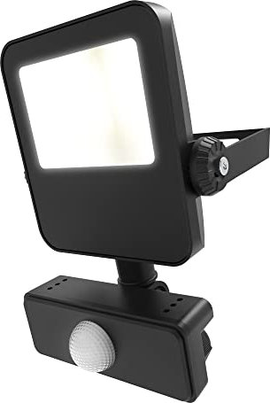 4lite Motion Sensor Floodlight (Black) 1150lm IP65 Rated Compact LED Integrated 10W Flood Light - 4L2/1027-4Yr Guarantee