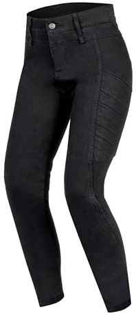 REBELHORN Ash Lady Jeans da Moto Donna | Fodera in Fibra Aramidica | Protezioni SAS-Tec per Ginocchia e Fianchi | Vita Alta | Skinny Fit