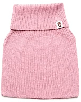 KNITAS Cotton Knit Neck Warmer for Kids | Soft and Warm Loop Scarf for Cold and Wind | Pink Tube Scarf for Boys and Girls Ages 0-3