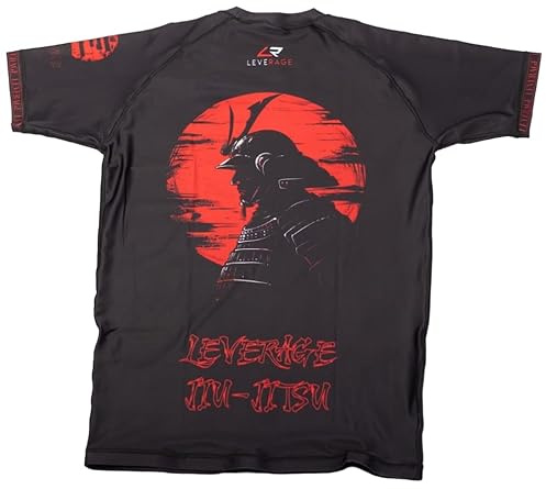Leverage Kids BJJ MMA Rash Guard - Jiujitsu, NoGi, Swimming Shirt, Diving Top, Rashvest, Boys Gift (UK, Age, 9 Years, 12 Years, Regular, Ronin)