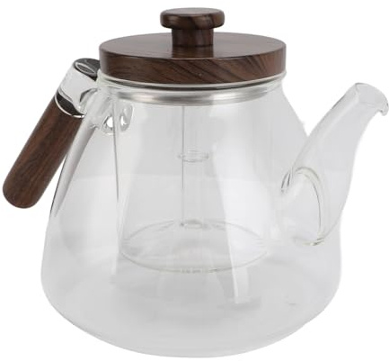 Glass Teapot Stovetop, 1000ml Clear Heatproof Borosilicate Glass Teapot Tea Kettle Loose Leaf Glass Tea Maker Brewer for Electric Ceramic Stove