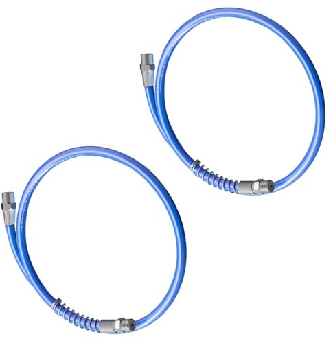 Lot de 2 tuyaux de graisse robustes 10 000 psi flexibles haute pression avec raccords rapides pour outils pneumatiques