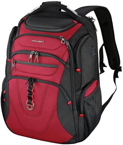 KROSER Vänlig Resebärbar Datorryggsäck Vattenavvisande Dagsryggsäck Affärsryggsäck, 17.3 inch, Modern