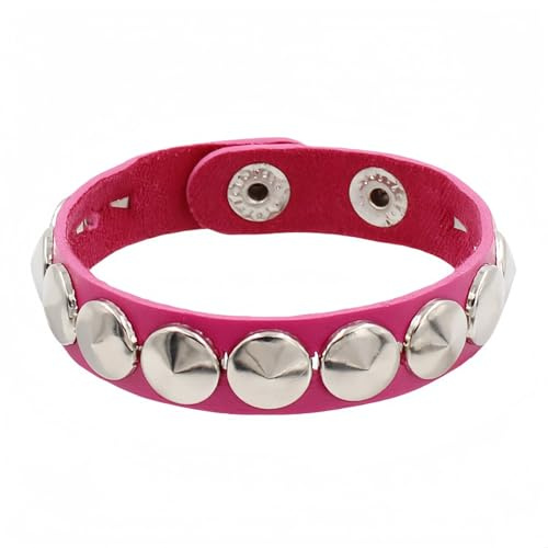Piceioep Brazalete con vanguardista, pulsera redonda y con tachuelas de metal, perfecta para amantes del rock gótico y alternativa, pulsera con tachuelas