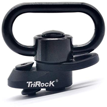 TRIROCK 1.25 inch swivel loop push button QD combo black sling mount base fits Keymod Rail with clever hole for Snap clip Hook Spring