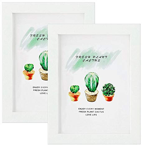 Photo Frame for 6x8 inch Photo White Frame MDF Picture Frame 2 Pack for Tabletop and Wall