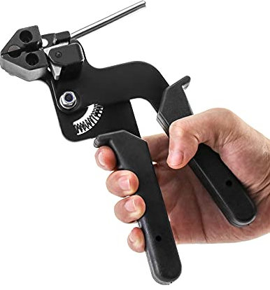 QWORK® Edelstahl Kabelbinder Pistole, Kabelbinder Werkzeug, Zum Verriegeln und Schneiden der Kabelbinder aus Edelstahl