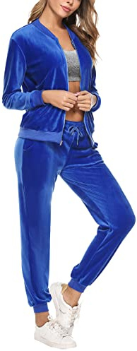 Irevial Conjunto Chandal de Terciopelo Mujer Conjunto Deportivos Chaquetas | Cremallera y Pantalones Conjunto de Pijamas Terciopelo, Otoño e Invierno