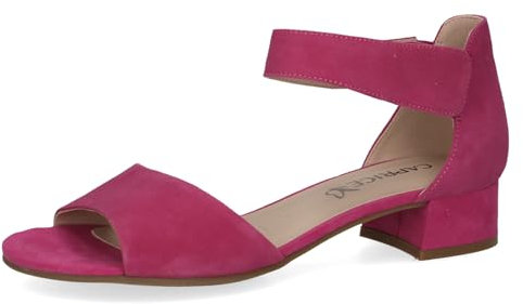 CAPRICE Damen Sandalen mit Absatz aus Leder mit Riemchen, Lila (Fuchsia Suede), 38 EU
