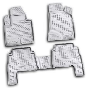 Passgenaue ELEMENT 3D Fussmatten Designed für Hyundai Santa Fe 05/2010-2012, 4 TLG, Schwarz