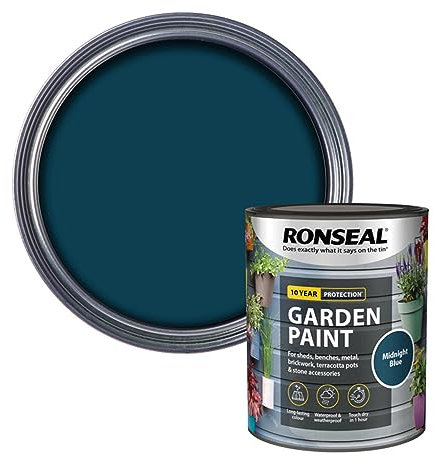 SAVING HUB Fence Paint Garden Shed Paint 750ml - Exterior Wood Paints Tin Waterproof, Weatherproof Paints - For Benches, Metal, Brickwork, Terracotta Pots, Stones Tin (Midnight Blue)