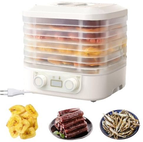 RANJIMA Dörrautomat, Dörrgerät mit 5 Stock Einlegeboden Food Dehydrator Dörrautomat mit Temperaturregler 35~70℃ Timer Dörrgerät Lebensmittel Obst Trockner für Lebensmittel Fleisch Gemüse Früchte