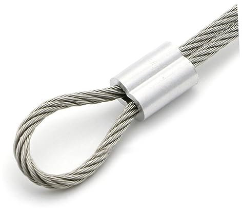 BUGUUYO 200st Stahldrahtseil Doppelloch-aluminium-hülse Crimpen Von Doppelhülsen Seilklemmen 8mm Nylonschnur 2mm Doppelzwinge Drahtseilhülse Stahlseil 2mm Tauwerkklemme Ärmel Kreis M2 Oval