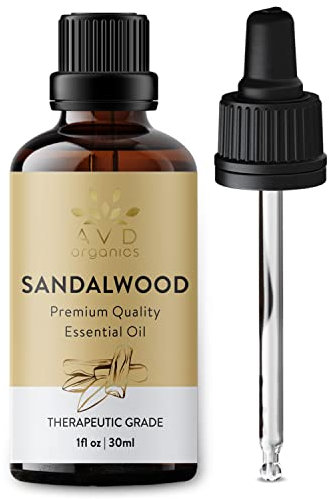 AVD ORGANICS Ätherisches Sandelholzöl 30 ml | 100% rein & natürlich | Sandelholzöl therapeutische Qualität für Haut, Diffusor, Aromatherapie & Klarheit | 1 fl. oz.