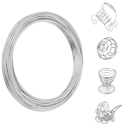 Alambre de Aluminio, 2mm X 20m Plata Aluminio Alambre Manualidades, Aluminio Alambre para Joyas, Alambre Manualidades, Flexible Anodizado de Alambre Manualidad para Fabricación de Modelos, Bonsai