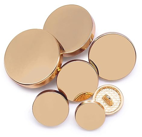 Jamsinmu 36PCS Pulsante di metallo a forma di rotonda Pulsante di cucito Pulsante in metallo Pantaloni Lament Pantaloni Round JS002-Gold MIX