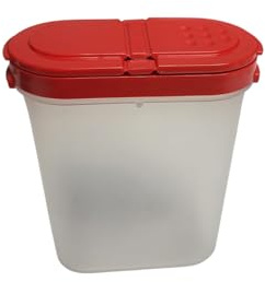 Tupperware Würzling Salt- och pepparkströare idealiska för bil, kontor, camping och på resande fot - Mini saltströare för kryddor (Kryddjätten 270ml röd)