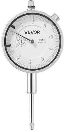 VEVOR Dial-testindikator, noggrannhet 0,03 mm, mätområde 0-25,4 mm, stor urtavla lätt att läsa, för mätning av inre diameter, excentricitet detektering