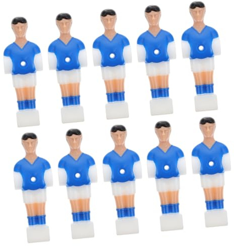 ROMISBABA 10 Piezas Figuras de Jugadores de Futbolín para Mesa Accesorios de Repuesto Plástico Resistente y Superficie Lisa Juguetes Divertidos para Color Azul
