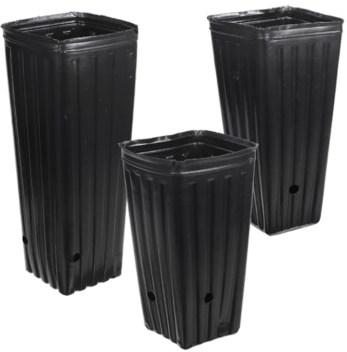 IWOWHERO Set 60 Pezzi Vasi da Vivaio in Plastica Fori Drenanti, Tazze per Piantine Alte per Agrumi e Giardinaggio, Contenitori per Coltivazione Drenaggio Ottimale in Giardino e Orto