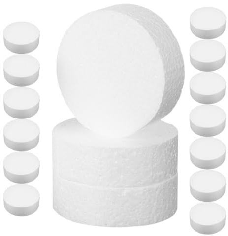 iplusmile Bloques Redondos de Espuma Artesanal y Discos de Espuma Blanca para Manualidades, Ligeros y Duraderos, Ideales para Proyectos DIY Creativos en Actividades Familiares