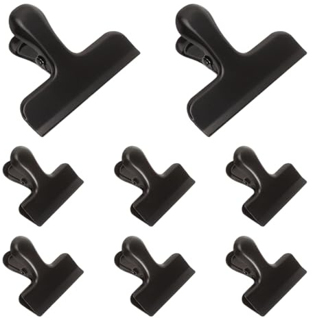 8 Piezas Clips Metal Pinzas Cierre Bolsas 78 mm Grandes Acero Inoxidable Pinzas para Bolsas Clips Alimentos Clip Café Resorte Fuerte Cocina Oficina Hogar