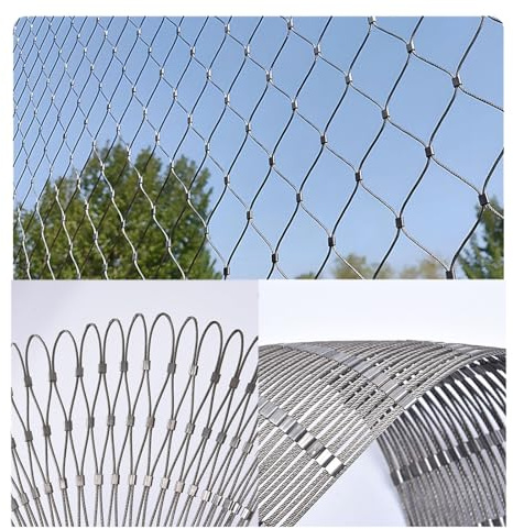 Kycklingtrådsnät för trädgård, hjortstaket, balkongsäker, rostfritt stål kabelnät, djurstaket (storlek: 0,8 x 1 m, nät 5 cm)