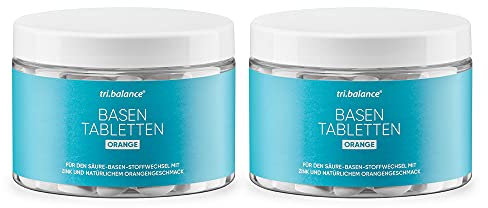 tri.balance Basentabletten Orange 225 Tabletten - 2er Pack I Pro I inkl. E-Book Entsäuerungskur zum Ausgleich des Säure-Basen-Stoffwechsel I vegan