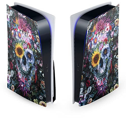 Head Case Designs Officially Licensed Riza Peker Skull Art Mix Vinyl Faceplate Sticker Gaming Skin Decal Cover Compatible With Sony PlayStation 5 PS5 Disc Edition Console