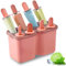HOMQUEN Eis Am Stiel-Formen, 8-Teilige Eis-Pop-Form, Wiederverwendbare, Leicht Zu Lösende Eiscreme-Form Für Kinder, Viele Formen, Hausgemachte Eis Am Stiel-Formen, BPA-Frei (8 Mulden-Rosa)